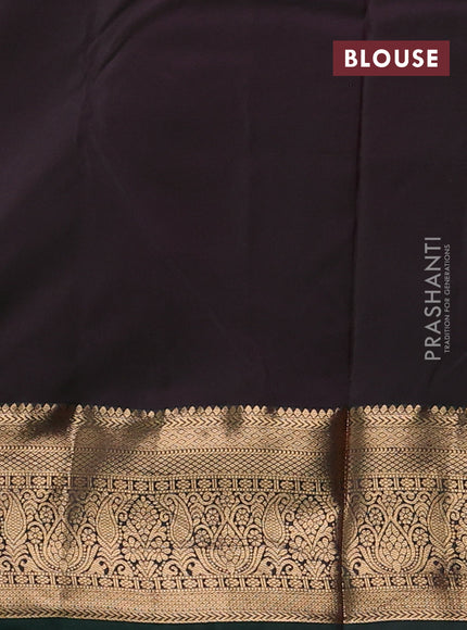 Bangalori silk saree mustard green and bottle green with allover zari woven buttas and zari woven border