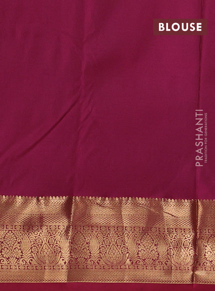 Bangalori silk saree mehendi green and pink with allover zari woven buttas and zari woven border