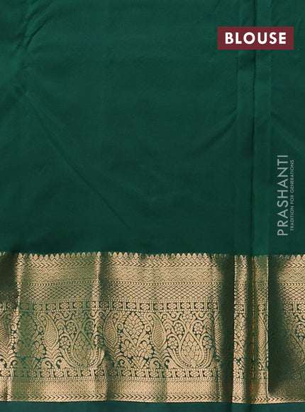 Bangalori silk saree light green and bottle green with allover zari woven buttas and zari woven border