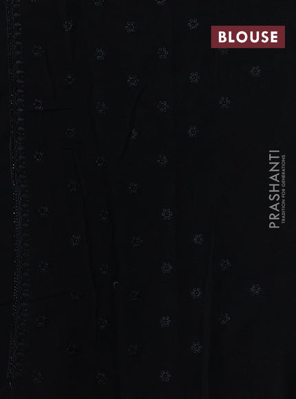 Georgette saree black with allover embroidery & stone work