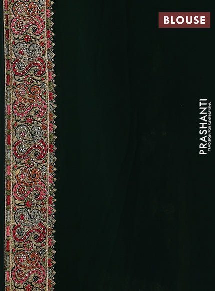 Georgette saree green with allover embroidery & stone work