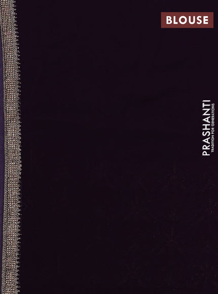 Georgette saree deep jamun with allover embroidery & stone work