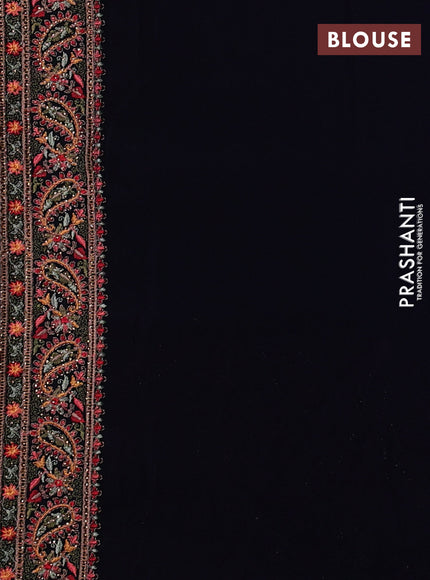 Georgette saree navy blue with allover embroidery & stone work