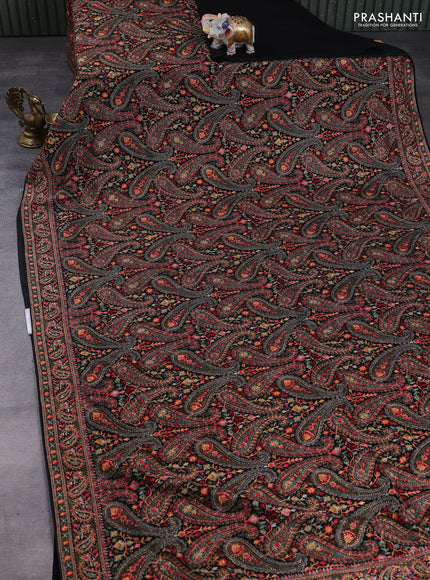 Georgette saree black with allover embroidery & stone work
