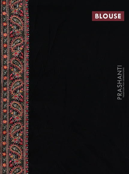 Georgette saree black with allover embroidery & stone work