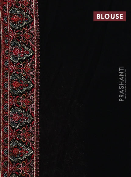 Georgette saree black with allover embroidery & stone work