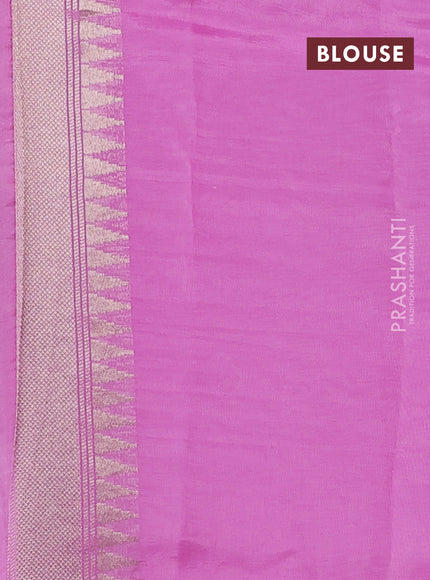 Kosa jamdhani silk saree rani pink and lotus pink with allover thread & zari weaves and zari woven border