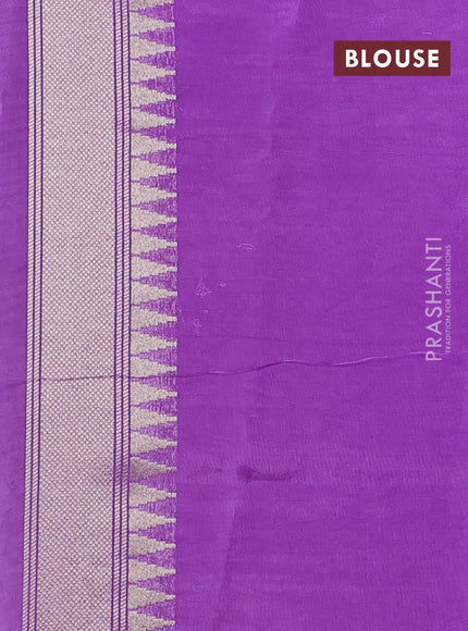 Kosa jamdhani silk saree violet and lavender with allover thread & zari weaves and zari woven border