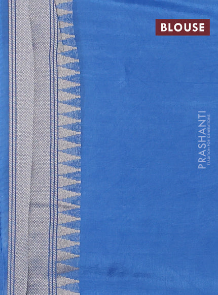 Kosa jamdhani silk saree peacock blue and pastel blue with allover thread & zari weaves and zari woven border