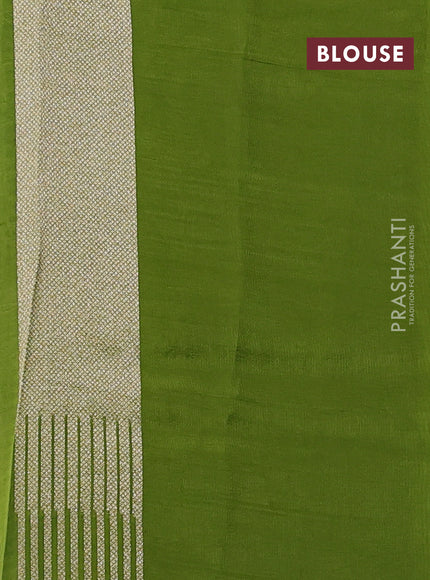 Kosa jamdhani silk saree bottle green and light green with allover thread & zari woven buttas and zari woven border