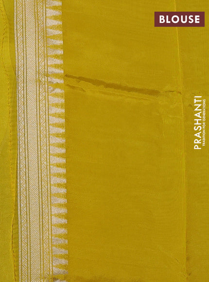 Kosa jamdhani silk saree black and mustard yellow with allover thread & zari weaves and rettapet woven border