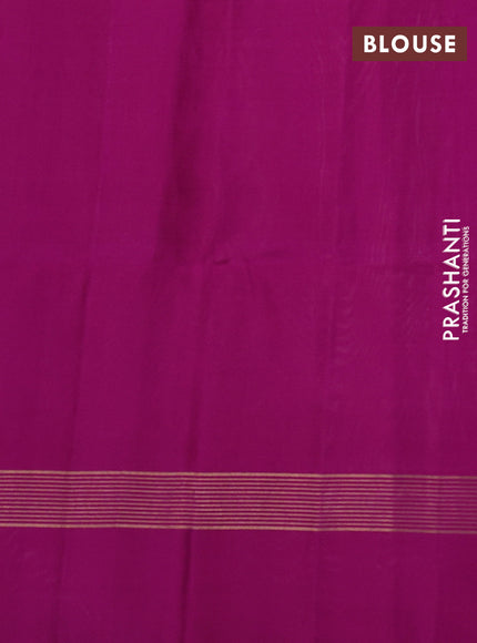 Pure soft silk saree cream and magenta pink with allover zari weaves and zari woven simple border
