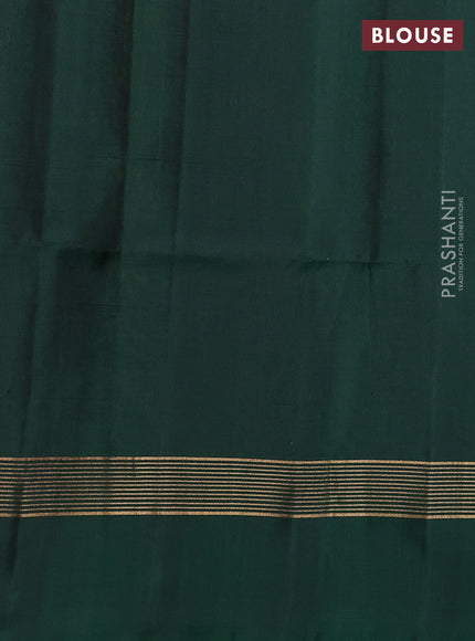 Pure soft silk saree yellow and bottle green with allover zari weaves and zari woven simple border