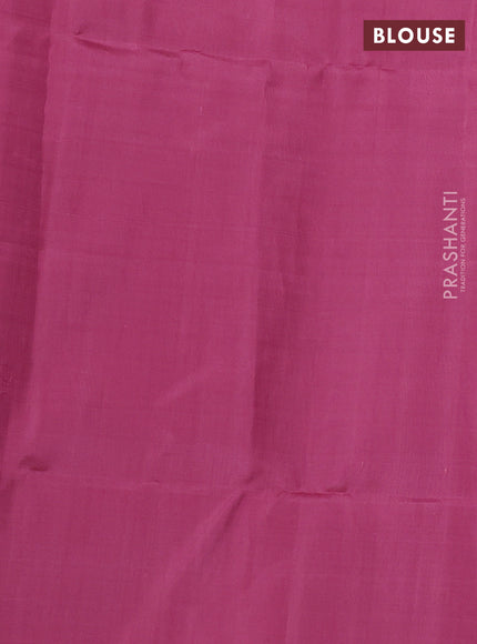 Pure soft silk saree pastel green and mauve pink with allover checkes & silver zari buttas and silmple border