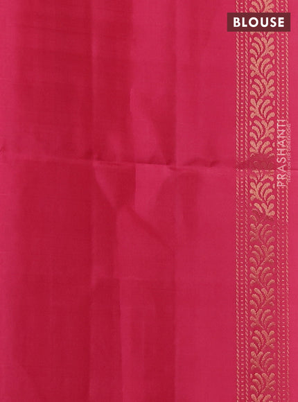 Pure soft silk saree cream and peach pink with allover checks & zari buttas and simple border
