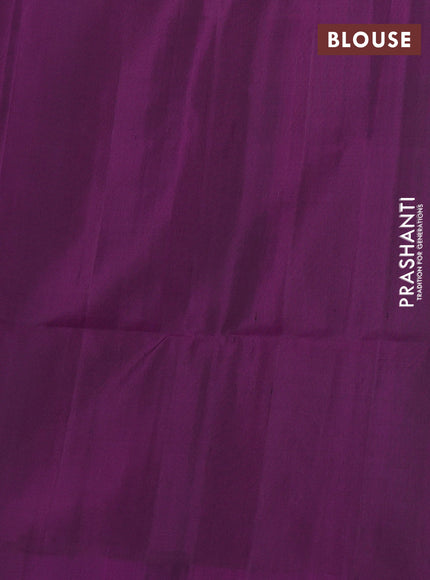 Pure soft silk saree sap green and purple with allover zari woven brocade weaves and zari woven border