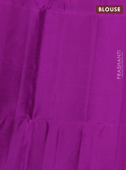 Pure soft silk saree dual shade of pastel brown and purple with allover zari woven brocade weaves and zari woven border