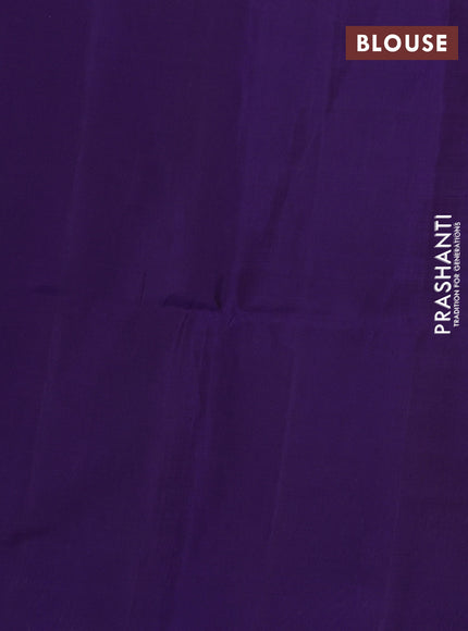 Pure soft silk saree lime green and violet with allover small checks & buttas and simple border