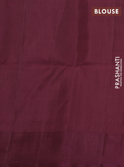 Pure soft silk saree sandal and maroon with allover small checks & buttas and simple border