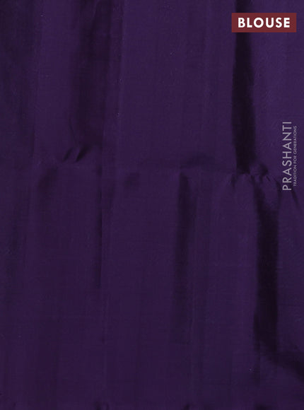 Pure soft silk saree teal blue and deep violet with allover checks & buttas and simple border