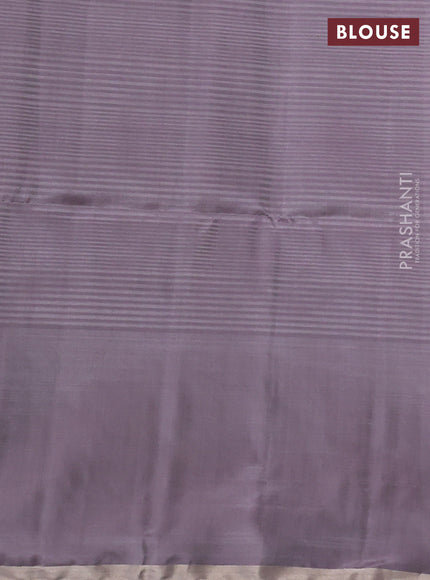 Pure soft silk saree grey shade with allover silver zari weaves and thread & silver zari woven border