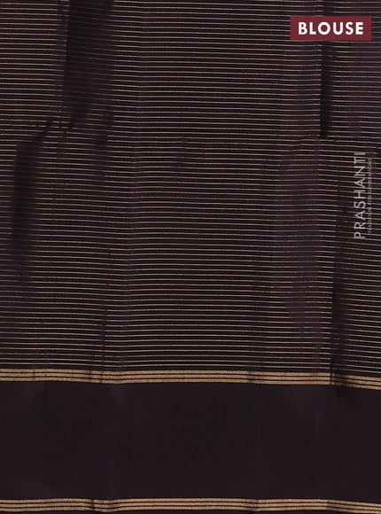 Pure soft silk saree pastel brown and coffee brown with allover zari checks & buttas and rettapet zari woven border