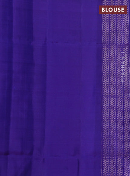 Pure soft silk saree pastel blue and blue with allover zari woven brocade weaves and zari woven border