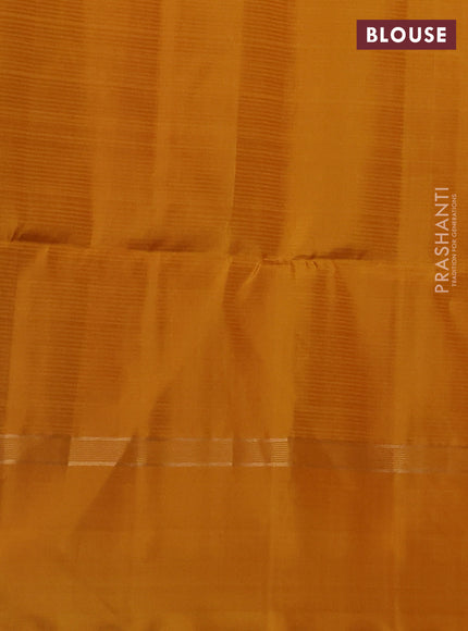 Pure soft silk saree pink and mustard yellow with allover zari woven butta weaves and zari woven simple border