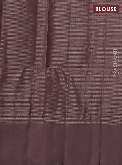Pure soft silk saree yellow and pastel brown with allover zari woven brocade weaves and simple border