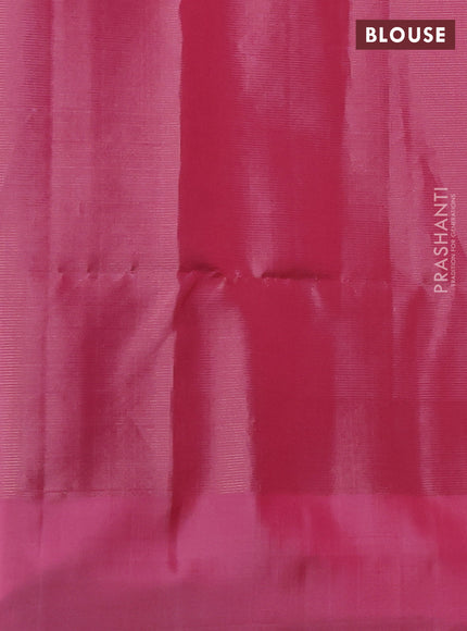 Pure soft silk saree yellow and light pink with allover zari woven brocade weaves and simple border