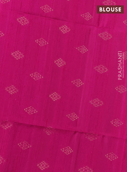 Pure soft silk saree black and pink with allover thread weaves in borderless style