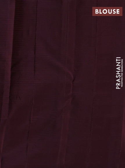 Pure soft silk saree honey shade and wine shade with allover zari weaves & buttas and simple border