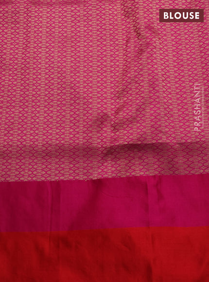 Banarasi katan silk saree dual shade of green and pink red with allover zari weaves and zari woven border