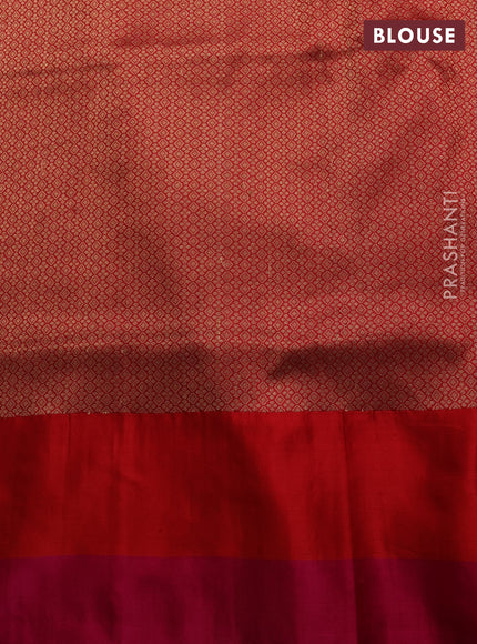 Banarasi katan silk saree green and red pink with allover zari woven floral weaves and zari woven border