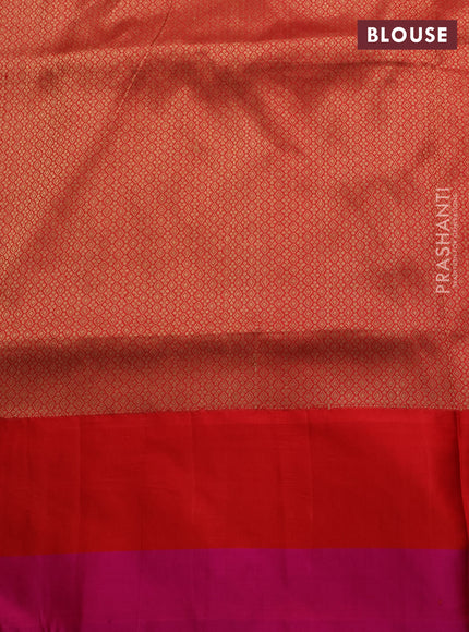 Banarasi katan silk saree dark magenta pink and red with allover zari woven floral weaves and zari woven border