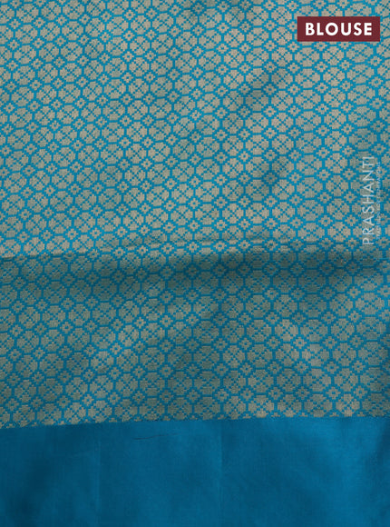 Banarasi katan silk saree dual shade of pink and cs blue with allover zari woven floral weaves and zari woven border