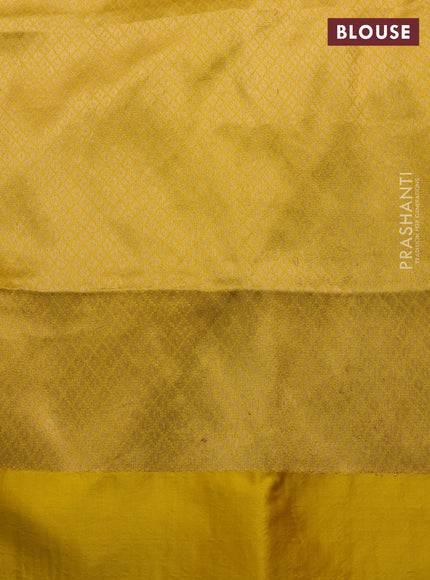Banarasi katan silk saree purple and yellow with allover zari woven brocade weaves and zari woven border