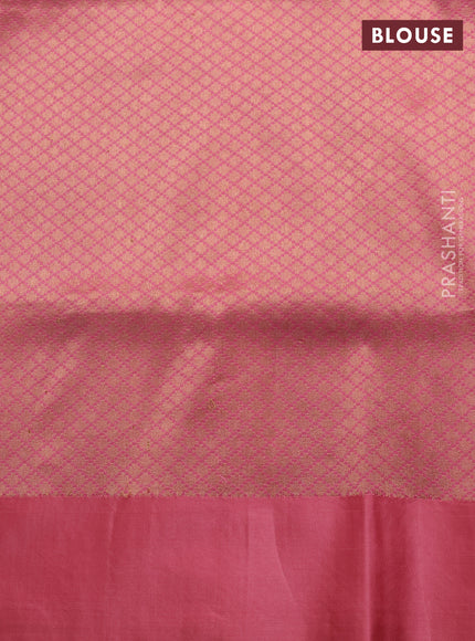 Banarasi katan silk saree yellow and peach pink with allover zari woven floral weaves and zari woven border
