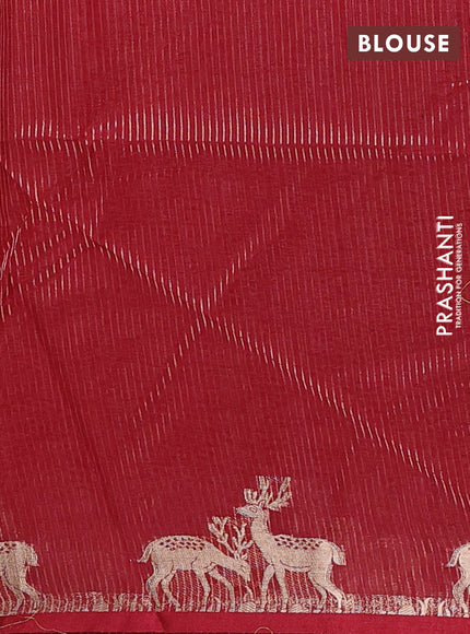Semi dupion saree rust shade and maroon with allover thread woven bandhani buttas and zari woven butta border