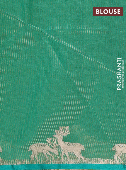 Semi dupion saree light green and green with allover thread woven bandhani buttas and zari woven butta border