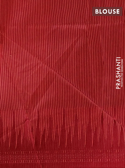 Semi dupion saree rust shade and maroon with allover thread weaves and temple design thread woven border