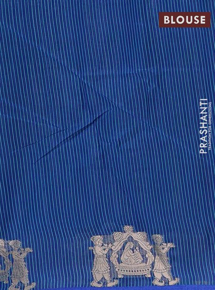 Semi dupion saree teal green and blue with allover thread woven bandhani buttas and zari woven butta border