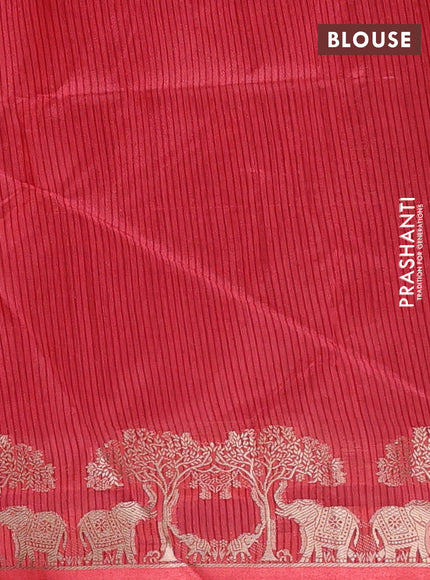 Semi dupion saree maroon with allover thraed woven buttas and zari woven border
