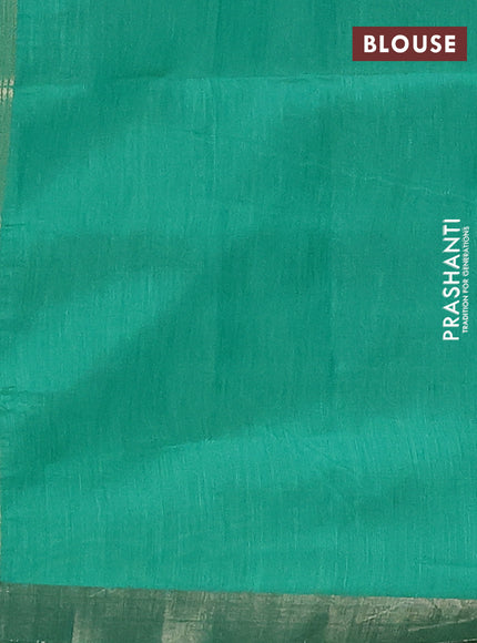 Semi dupion saree light green and green with zari woven buttas and zari woven border