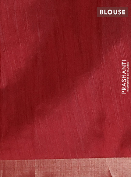 Semi dupion saree black and maroon with zari woven buttas and zari woven border