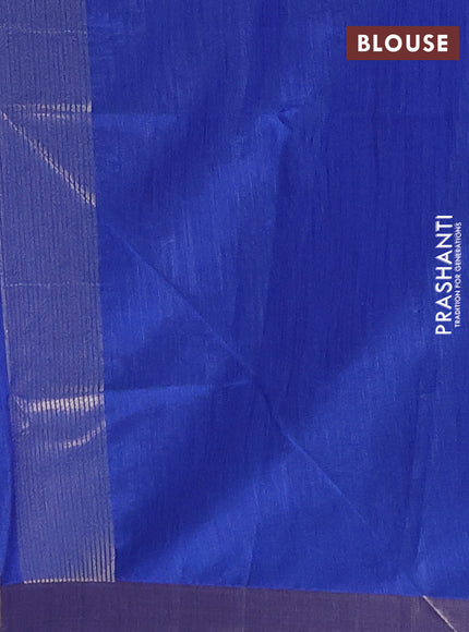 Semi dupion saree teal green and blue with zari woven buttas and zari woven border