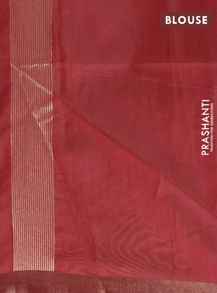 Semi dupion saree beige and maroon with zari woven buttas and zari woven border