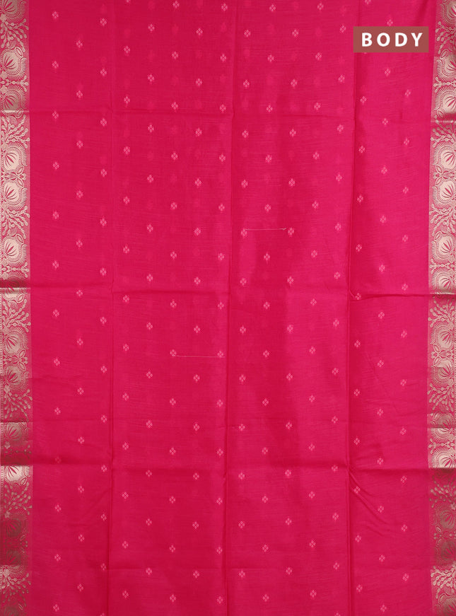 Semi dupion saree pink and light pink with allover thread woven bandhani buttas and zari woven border