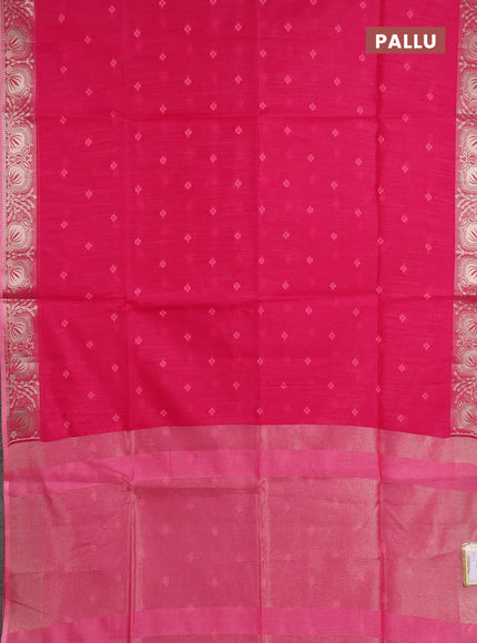 Semi dupion saree pink and light pink with allover thread woven bandhani buttas and zari woven border