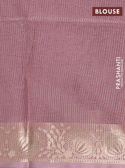 Semi dupion saree coffee brown and pastel brown with allover thread woven bandhani buttas and zari woven border